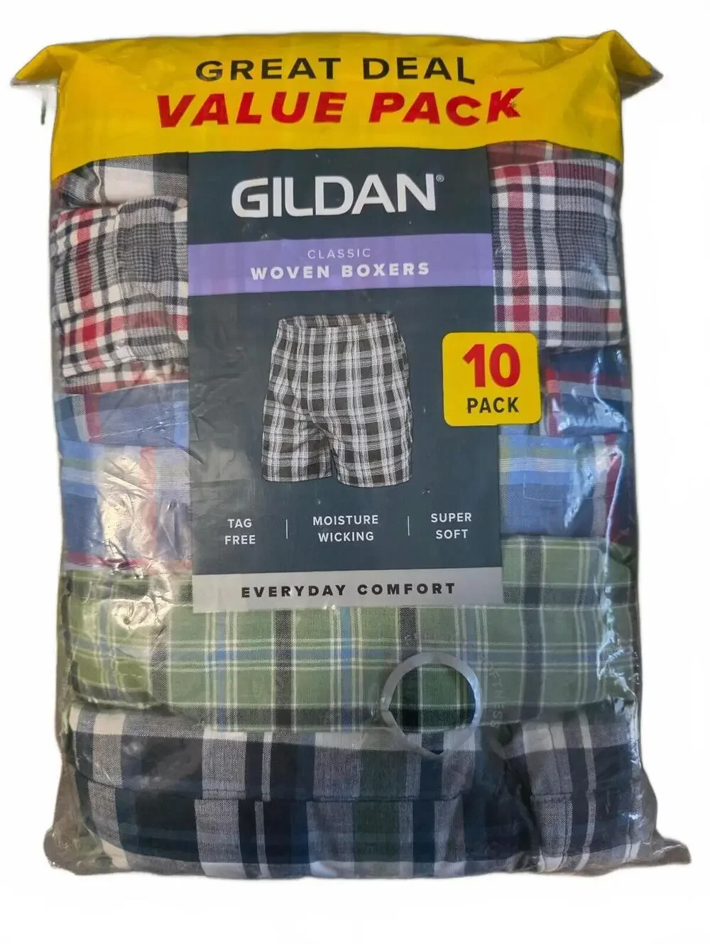 XXL Gildan Classic Woven Boxers 10 Pack Value Pack